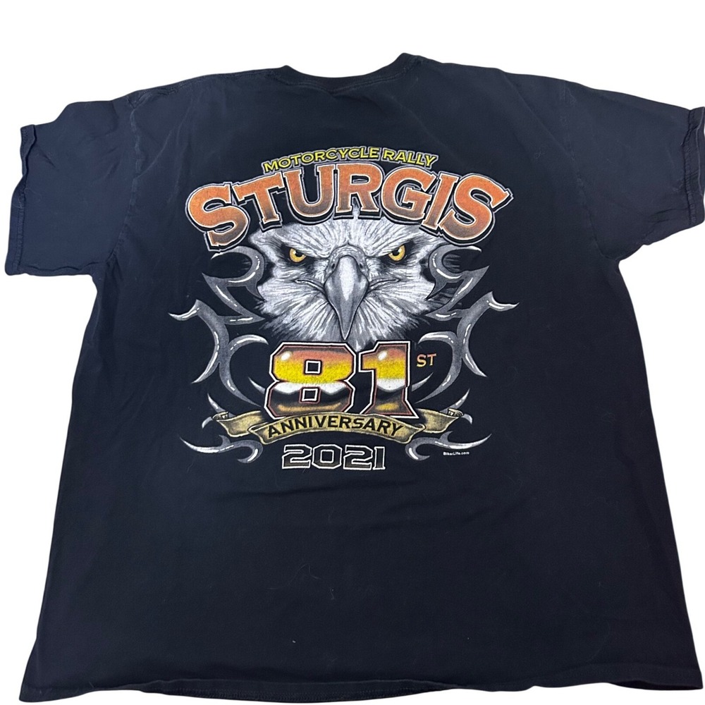sturgis grunge motorcycle bald‎ eagle graphic tee